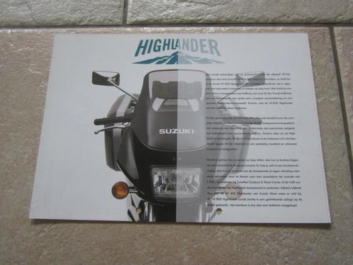 Suzuki VX 800 Highlander brochure folder, Motoren, Handleidingen en Instructieboekjes, Suzuki, Ophalen of Verzenden