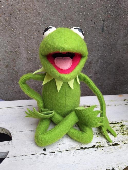 Kermit the Frog Fisher Price kikker muppets vintage pop, Verzamelen, Poppen, Gebruikt, Overige typen, Ophalen of Verzenden