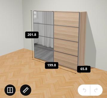 IKEA Pax Kast - Met schuifdeuren en spiegel - afbeelding 3 IKEA Pax Kast - Met schuifdeuren en spiegel - afbeelding 3