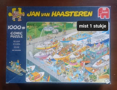 Jan van Haasteren puzzel DE SLUIZEN 999 stukjes, Hobby en Vrije tijd, Denksport en Puzzels, Zo goed als nieuw, Legpuzzel, 500 t/m 1500 stukjes