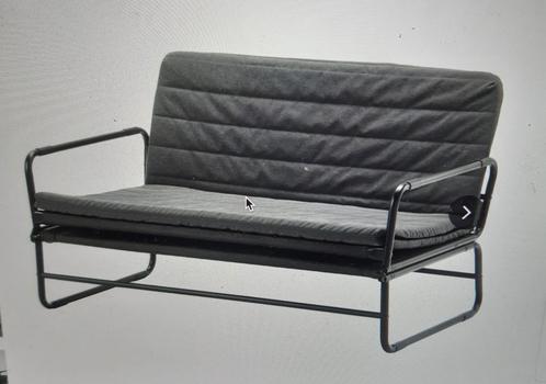 Ikea slaapbankje Hammarn  knisa donker grijs/zwart, Huis en Inrichting, Slaapkamer | Slaapbanken, Zo goed als nieuw, 120 cm, 200 cm