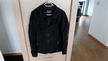 zwart voor- najaar jasje met rits mt 38 merk M & S gevoerd