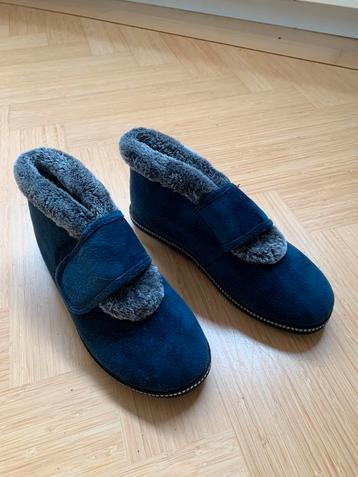 Dames pantoffels mt 41 blauw met grijs