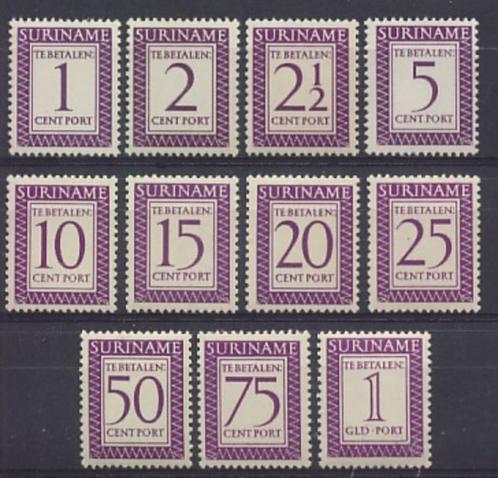 Suriname Port 47/57 postfris 1956, Postzegels en Munten, Postzegels | Suriname, Postfris, Verzenden