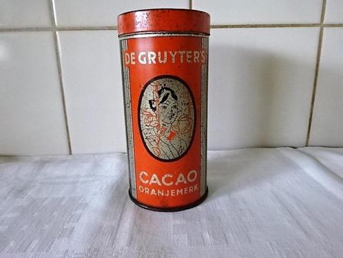 Oud Blik De Gruyters Cacao Oranjemerk, Verzamelen, Blikken, Gebruikt, Overige, Overige merken, Ophalen of Verzenden