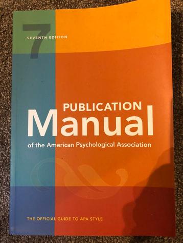 Publication manual APA 7