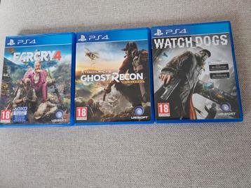 Far cry 4, ghost recon wildlands en watchdogs 