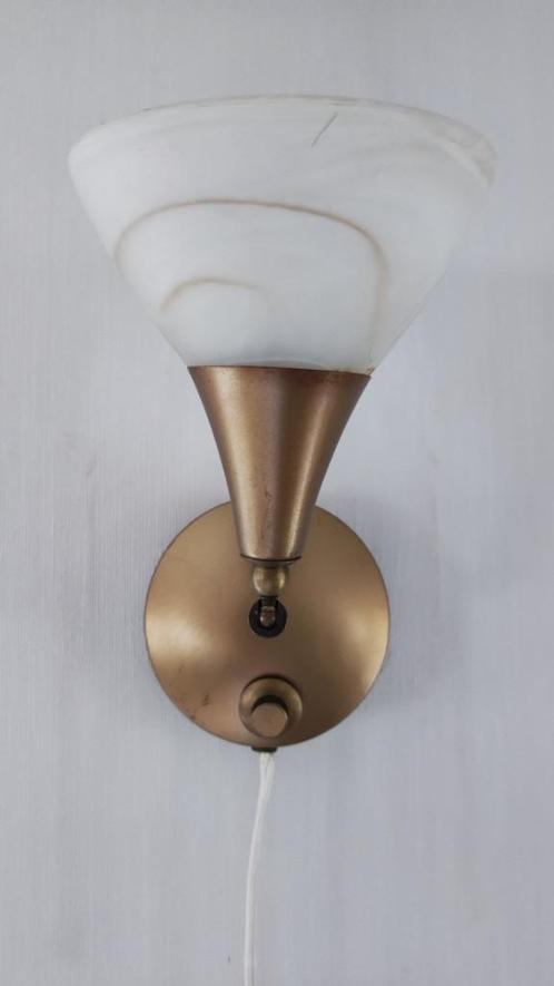 wandlamp met dimmer in alle richtingen verstelbaar, Huis en Inrichting, Lampen | Wandlampen, Zo goed als nieuw, Glas, Metaal, Ophalen