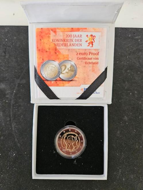 2 Euromunt 200 jaar Koninkrijk der Nederlanden 2013 Proof, Postzegels en Munten, Munten | Nederland, Verzenden