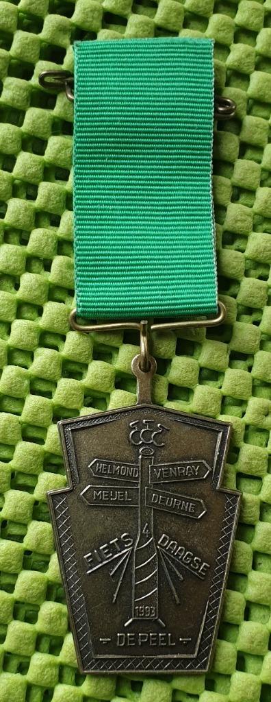 Medaille :Fiets vierd. de Peel,Helmond Venray, Meijel 1993, Postzegels en Munten, Penningen en Medailles, Overige materialen, Nederland