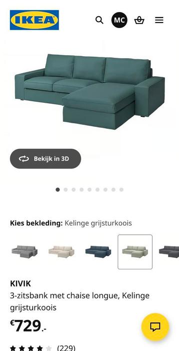 IKEA KIVIK 3-zitsbank met chaise longue + Hocker - afbeelding 7 IKEA KIVIK 3-zitsbank met chaise longue + Hocker - afbeelding 7