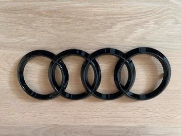 Audi Ringen embleem voorkant / achterkant (glossy)zwart