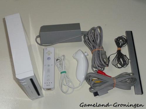 Nintendo Wii met Controller, Nunchuk & Bedrading (Wit), Spelcomputers en Games, Spelcomputers | Nintendo Wii, Gebruikt, Met 1 controller