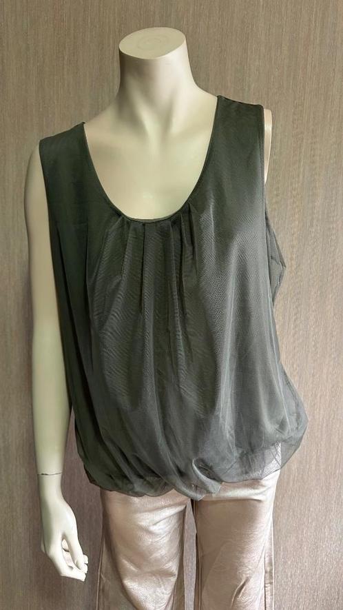 Cassis mesh top maat XL, Kleding | Dames, Tops, Zo goed als nieuw, Maat 46/48 (XL) of groter, Groen, Zonder mouw, Verzenden