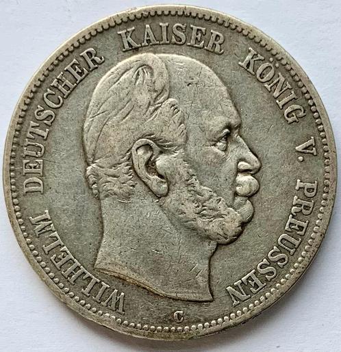 Duitsland Pruissen 5 Mark 1876 C Wilhelm I zilver, Postzegels en Munten, Munten | Europa | Niet-Euromunten, Duitsland, Zilver