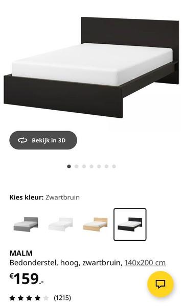 Ikea MALM bedframe zwartbruin - Gratis op te halen - afbeelding 3 Ikea MALM bedframe zwartbruin - Gratis op te halen - afbeelding 3