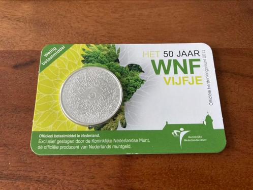 50 jaar WNF vijfje herdenkingsmunt coincard KNM, Postzegels en Munten, Munten | Nederland, Losse munt, Euro's, Koningin Beatrix
