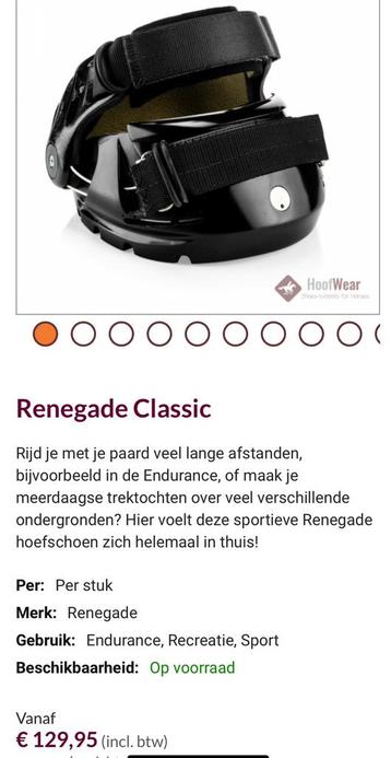 Hoofwear RENEGADE hoefschoen2x , zwart maat 4ww, zgan