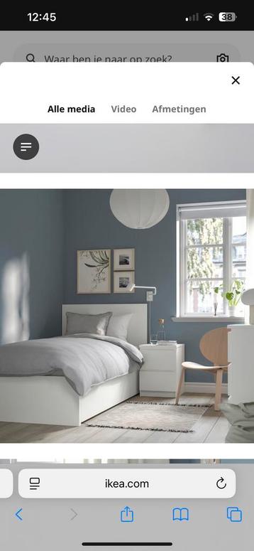 1-persoonsbed IKEA wit (MALM) + lattenboden + 2 lades - afbeelding 2 1-persoonsbed IKEA wit (MALM) + lattenboden + 2 lades - afbeelding 2