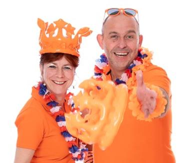 Oranje opblaasbare kroon - oranje artikelen