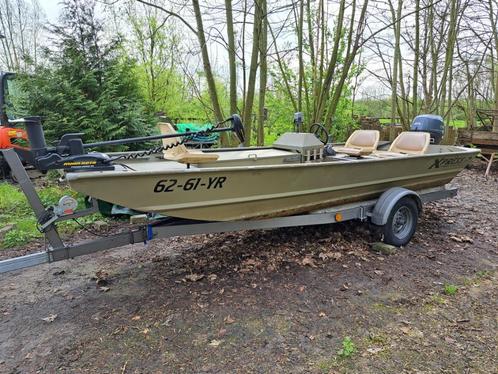 EGGERCRAFT 1650HID Xpress Aluminium Jon Visboot + trailer, Watersport en Boten, Vis- en Consoleboten, Gebruikt, 10 tot 30 pk, 3 tot 6 meter