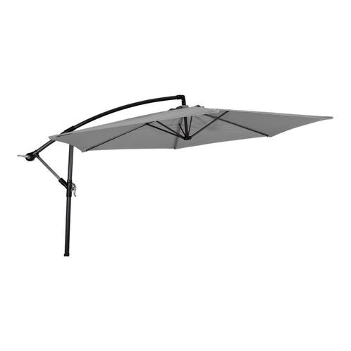 Zweef parasol rond 3 meter gemini grijs, Tuin en Terras, Parasols, Nieuw, Zweefparasol, 2 tot 3 meter, Ophalen of Verzenden