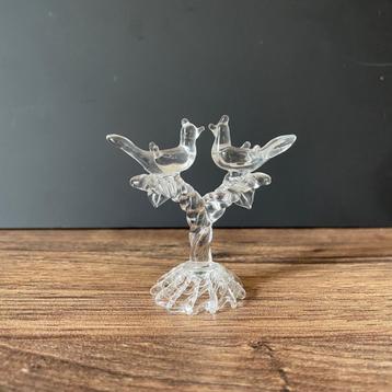 prachtige exclusieve vintage gevlochten glas *2 VOGELTJES*