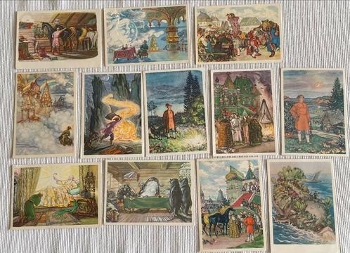 Sprookjeskaarten uit Rusland. 12 uit de jaren 1960/70, Verzamelen, Ansichtkaarten | Themakaarten, Ongelopen, 1960 tot 1980, Overige thema's