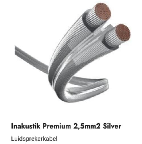 Premium luidsprekerkabel Inakustiek Silver 2,5 mm2, Audio, Tv en Foto, Audiokabels en Televisiekabels, Nieuw, Luidsprekerkabel