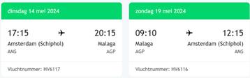 Transavia ticket naar Malaga in Mei