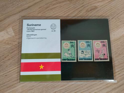 Postzegelmapje Suriname nr 33, Postzegels en Munten, Postzegels | Suriname, Postfris, Ophalen of Verzenden