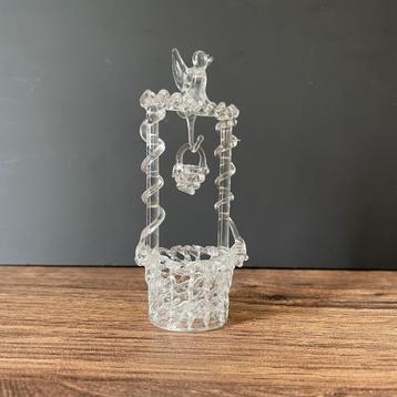 prachtige exclusieve vintage gevlochten glas *WATERPUT*