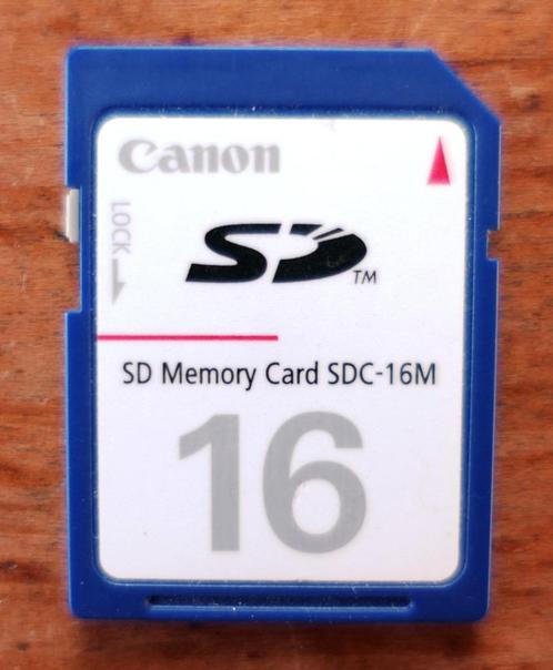 SD kaart Canon 16 MB, Audio, Tv en Foto, Fotografie | Geheugenkaarten, SD, Minder dan 2 GB, Fotocamera, Ophalen of Verzenden