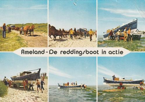 AMELAND De Reddingsboot In Actie, Verzamelen, Ansichtkaarten | Nederland, Ongelopen, Waddeneilanden, 1980 tot heden, Verzenden