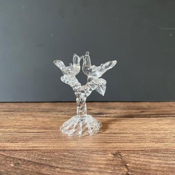 prachtige exclusieve vintage gevlochten glas *2 VOGELTJES* 1