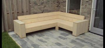 Bouwpakket loungebank / hoekbank van steigerhout