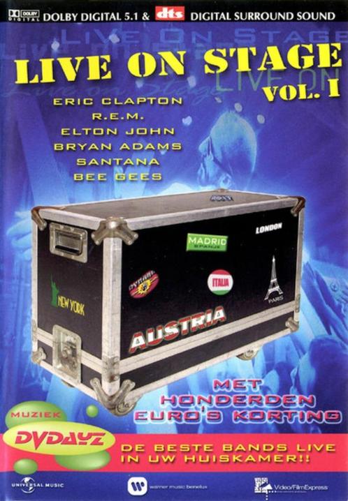 Live On Stage Vol. 1 DVD - REM, Santana, Clapton, Elton e.a., Cd's en Dvd's, Dvd's | Muziek en Concerten, Zo goed als nieuw, Muziek en Concerten