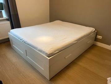 IKEA Brimnes bed 160x200 met lattenbodem en opberglades - afbeelding 1 IKEA Brimnes bed 160x200 met lattenbodem en opberglades - afbeelding 1