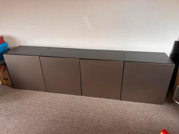 4x IKEA Besta kast - zwart met gouden frontjes - afbeelding 3 4x IKEA Besta kast - zwart met gouden frontjes - afbeelding 3