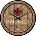 Bacardi wood barrel logo reclame klok wandklok woondecoratie
