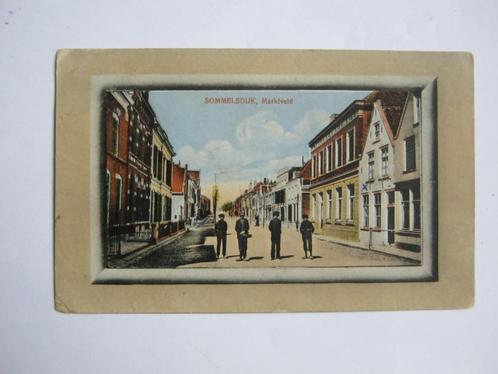 ansichtkaarten, TC 1-47 Sommelsdijk, Marktveld kleur 1919, Verzamelen, Ansichtkaarten | Nederland, Gelopen, Zuid-Holland, Voor 1920