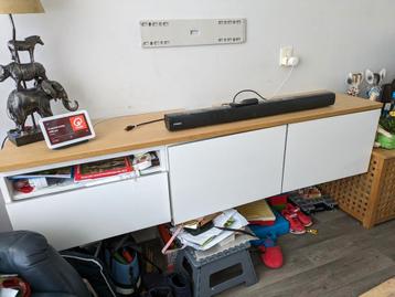 Tv kast ikea met blank eiken plank