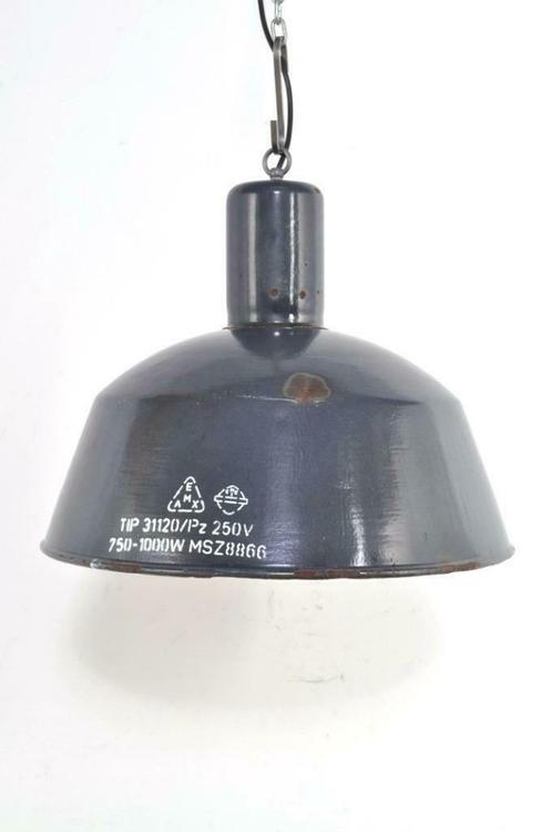 Grote industriële fabriekslamp emaille lamp, Huis en Inrichting, Lampen | Hanglampen, Gebruikt, Ophalen of Verzenden