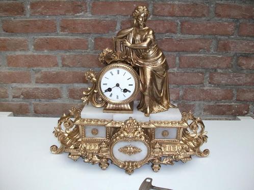 Figurale Pendule - Verguld Brons +- 1855, Antiek en Kunst, Antiek | Klokken, Ophalen