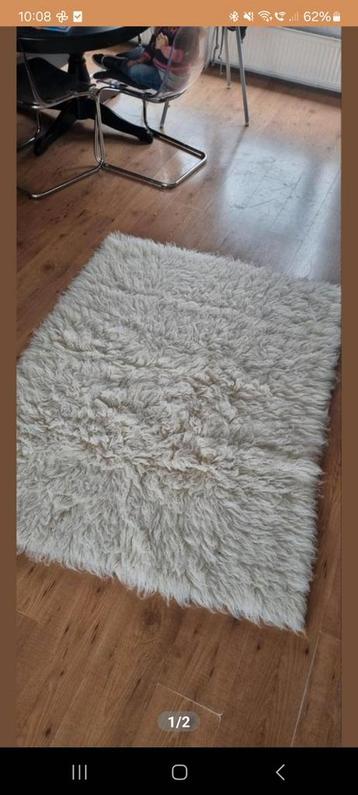 Flokati vloerkleed beige / crème kleur zgan 180 x 125 cm