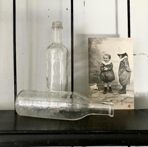 Set Franse glazen vintage flesjes circa 1920, Antiek en Kunst, Antiek | Glas en Kristal, Ophalen of Verzenden