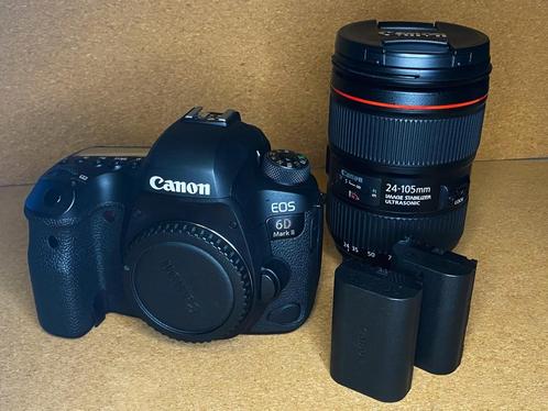 Canon EOS 6D Mark II + lens EF 24-105 L IS USM, Audio, Tv en Foto, Fotocamera's Digitaal, Zo goed als nieuw, Spiegelreflex, Canon