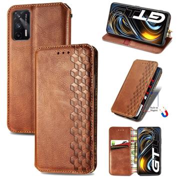 OPPO Realme GT 5G Luxe PU Lederen Wallet Case Set _ Bruin