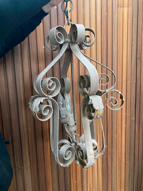 Landelijke kroonluchter vintage, Huis en Inrichting, Lampen | Hanglampen, Gebruikt, 50 tot 75 cm, Metaal, Ophalen