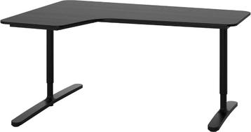 Zwart Ikea Bekant hoekbureau links - afbeelding 1 Zwart Ikea Bekant hoekbureau links - afbeelding 1